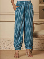Thumbnail for Yufta Teal Blue Cotton Ikat Co-Ord Set
