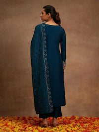 Thumbnail for https://cdn.shopify.com/s/files/1/0341/4805/7228/products/teal-embroidered-silk-straight-kurta-with-trousers-and-dupatta-libas-4-27767401873558.jpg?v=1739541670