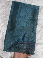 Thumbnail for Evanik Teal Glass Satin Jecquard Weaving With Thread Sequence Work Saree With Blouse - Distacart