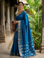 Thumbnail for Anaita Teal Silk Saree With Blouse Piece - Distacart