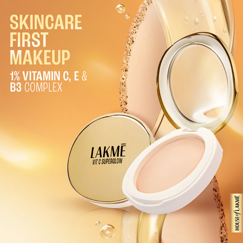 Lakme Vitamin C Superglow Skin Perfecting Compact with 1 % Vit C - Ivory - Distacart
