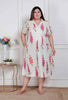 Miravan Plus Size Womens Off White Flower Printed Cotton Flex Maxi Dress - Distacart