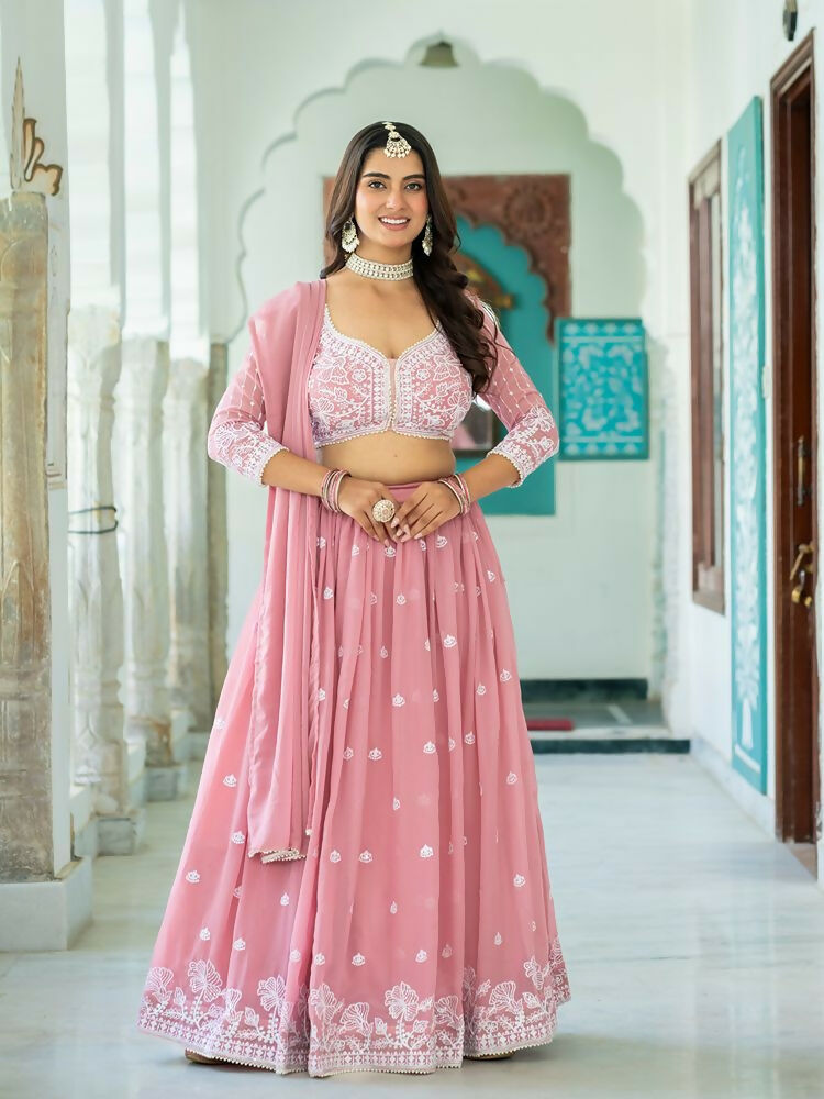 Lehenga Mart Light Pink Designer Wedding Wear Lehenga Choli - Dista