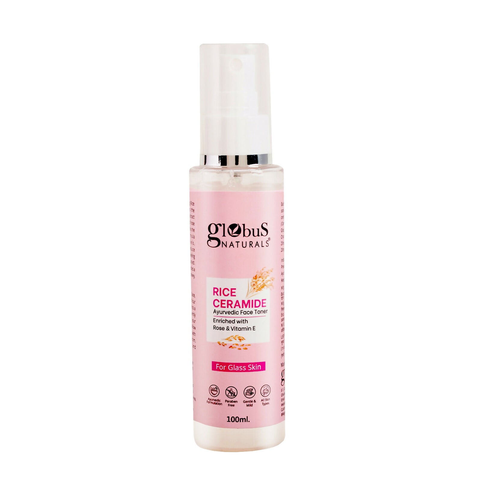 Globus Naturals Rice Ceramide Ayurvedic Face Toner, For Korean Glass Skin - Distacart