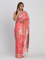 Thumbnail for Astita Linen Cotton Peach Saree