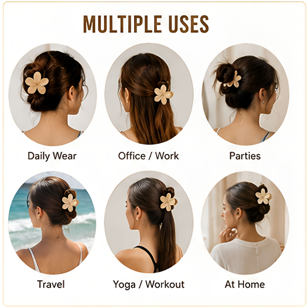 Bronson Professional Hair Claw Clips Medium Matte Flower Hair Clutcher - Dista