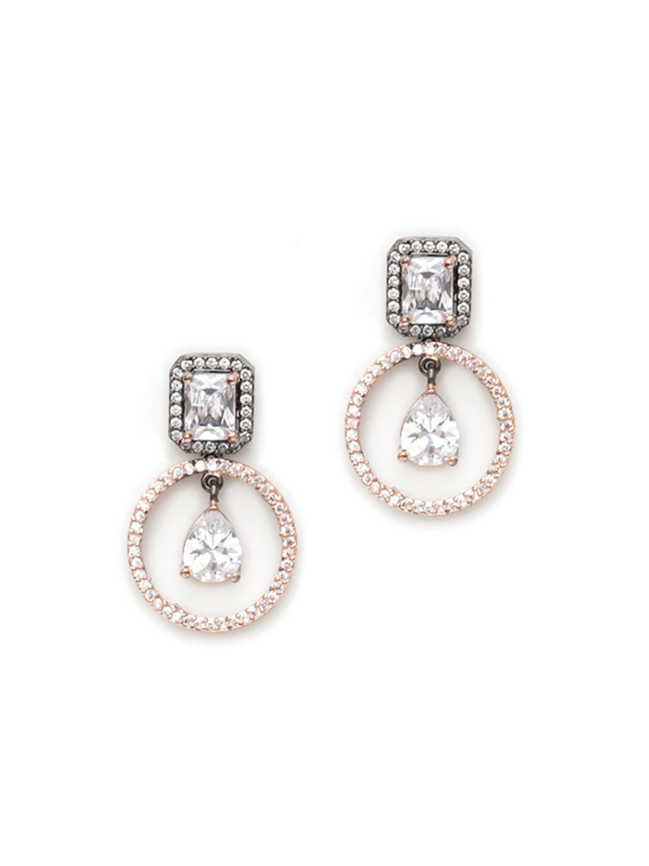 Stone kundan earrings (white) - Ruby Raang - Distacart