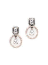 Thumbnail for Stone kundan earrings (white) - Ruby Raang - Distacart