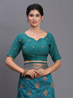 Thumbnail for Astita Silk Teal Blue Saree