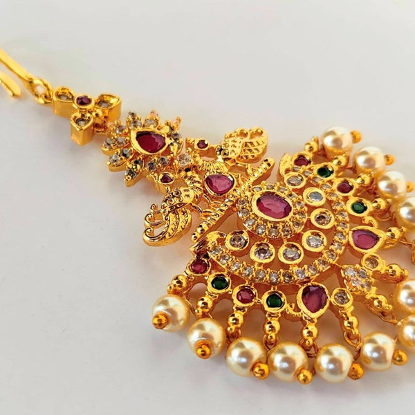 AD Peacock Bridal Beautiful Maang Tikka - Distacart