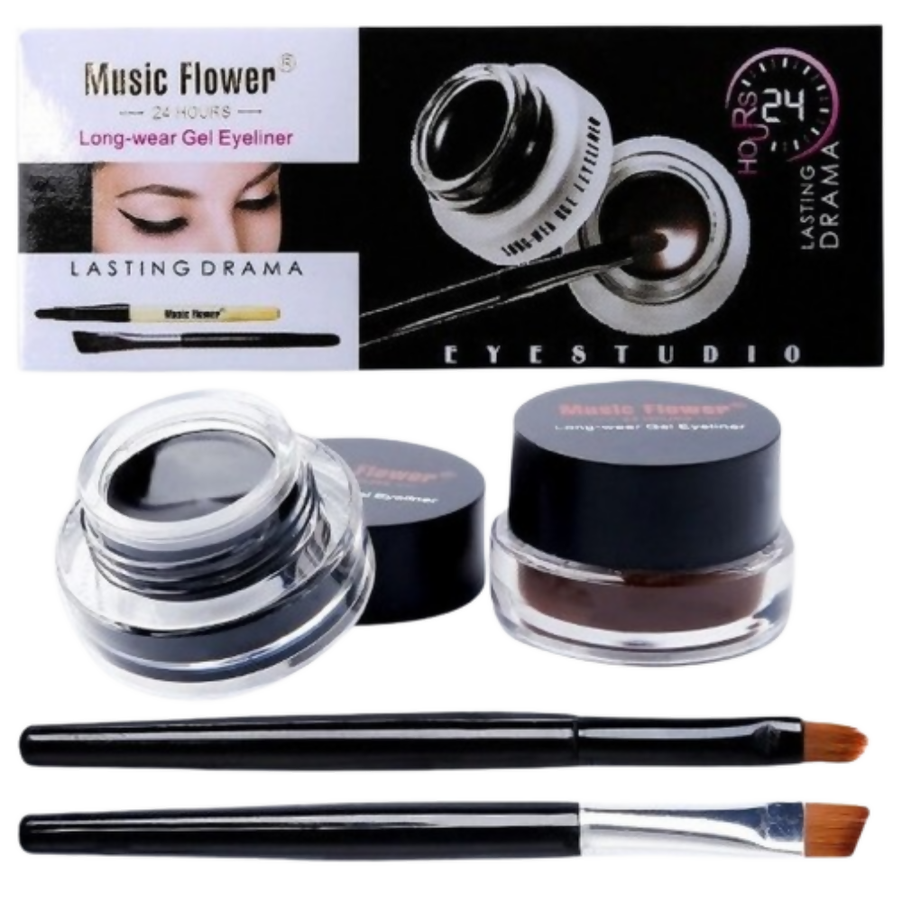 Music Flower Black Brown Smudge Proof Gel Eyeliner - Dista