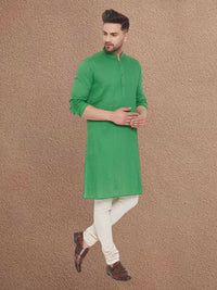 Thumbnail for Even Apparels Men's Pintuck Fancy Green Kurta - Distacart