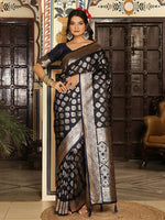 Thumbnail for Astita Navy Blue Silk Saree
