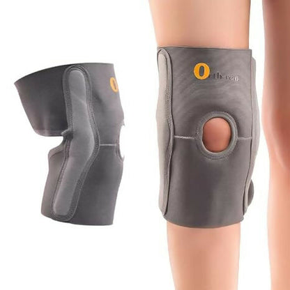 Orth-rem Grey Elastic Knee Support Brace With Side Stabilizer- Large - Distacart
