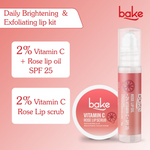 Thumbnail for Bake Vitamin C Rose Lip Kit With Lip Balm SPF 25 & Lip Scrub For Dark & Pigmented Lips - Distacart