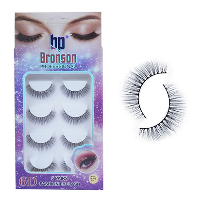 Bronson Professional Pair 6D Long & Natural False Eyelashes - 202 - Dista