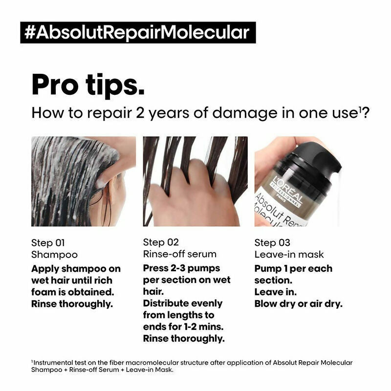 L'Oreal Paris Absolut Repair Molecular Sulfate-Free Deep Repairing Shampoo - Distacart