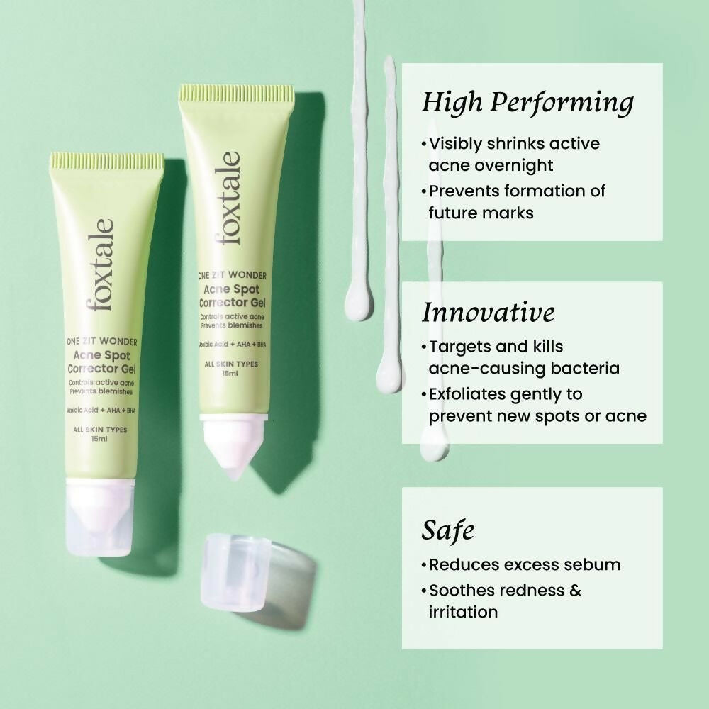 Foxtale Acne Spot Corrector Gel - Reduces Pimples Overnight and Prevents Acne Scars - Distacart