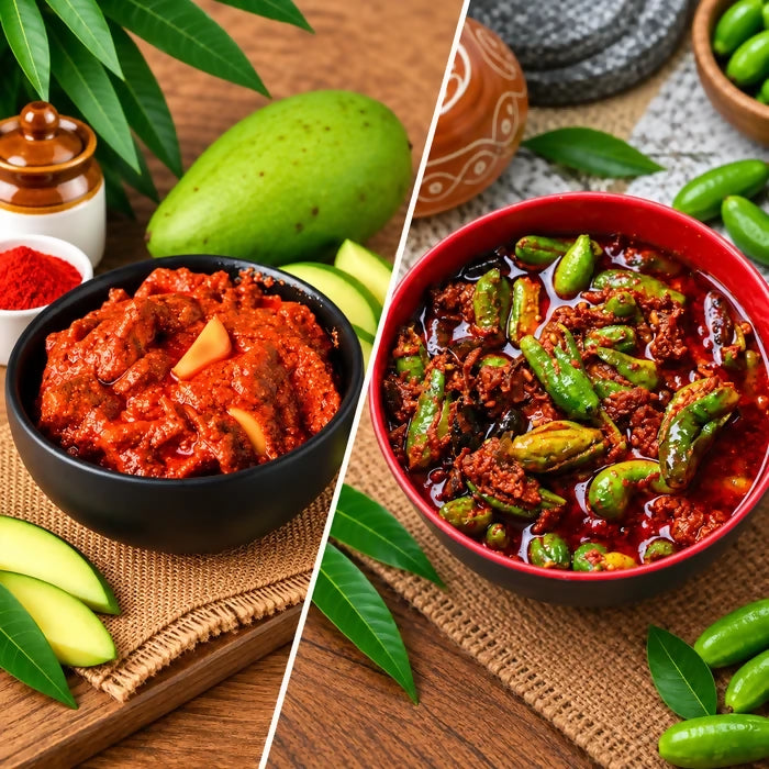 Tenali Ruchulu Pickles Combo: Mango Pickle + Dondakaya Avakaya Pickle