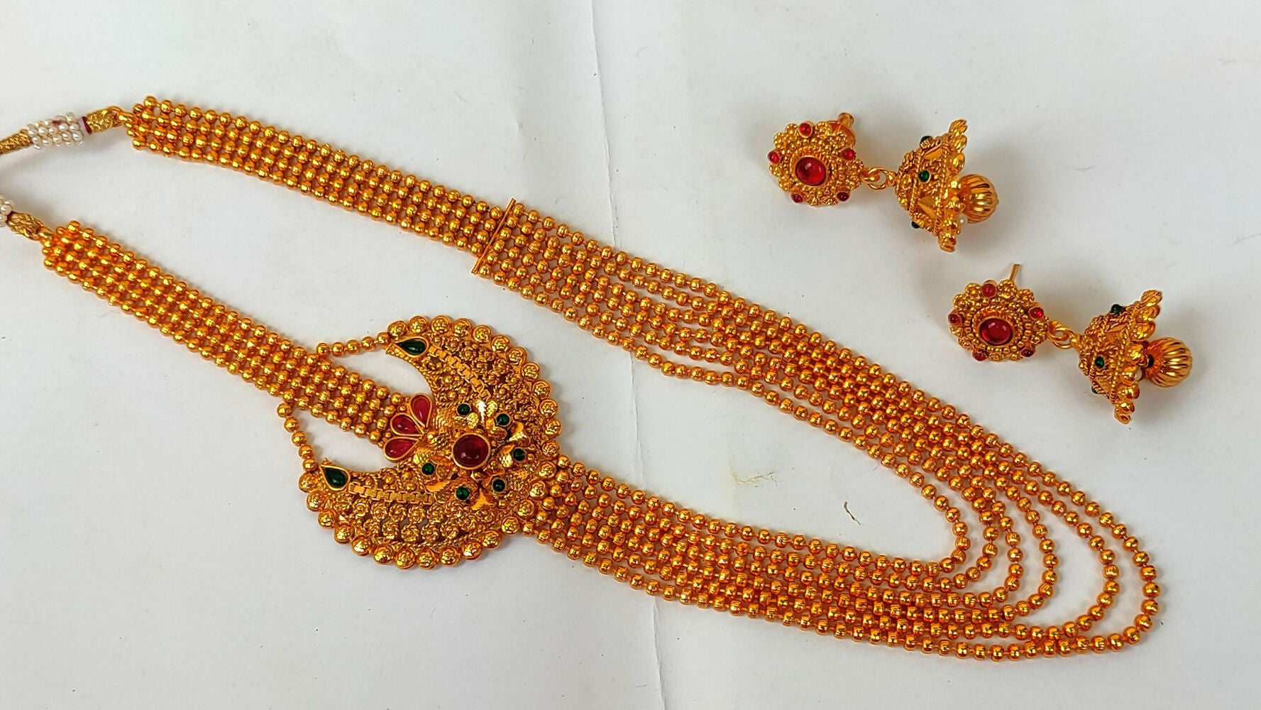 Multicolor Kemp Layer Necklace Set With Earrings - Distacart