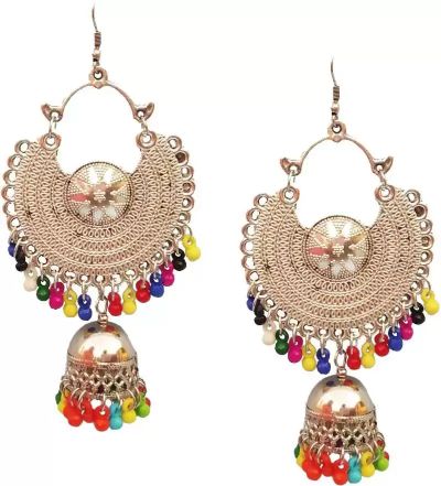 Gold-Plated Alloy Oxidised Designer Earrings - The Pari - Distacart