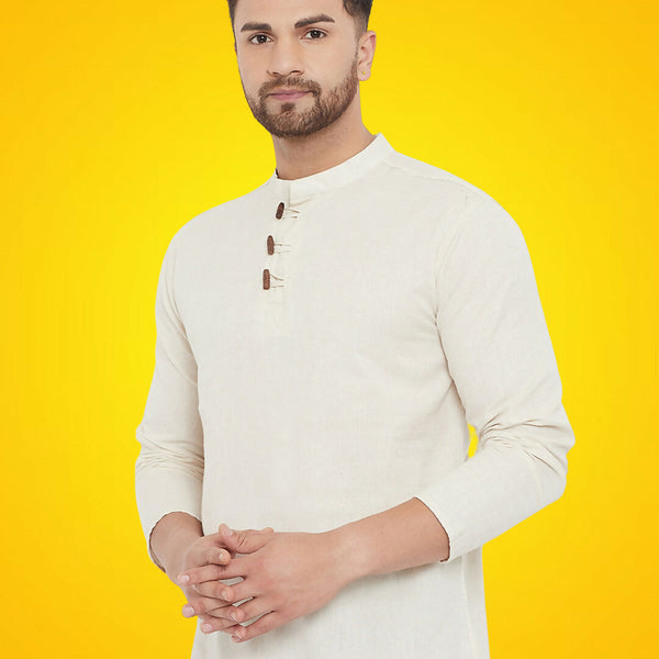 Even Apparels Men's Pure Cotton Cream Kurta - Distacart