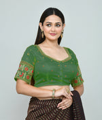 Thumbnail for Joban Fashion Women's Green Embroidered Stitched Blouse