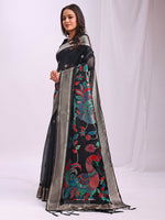 Thumbnail for Astita Linen Cotton Black Saree