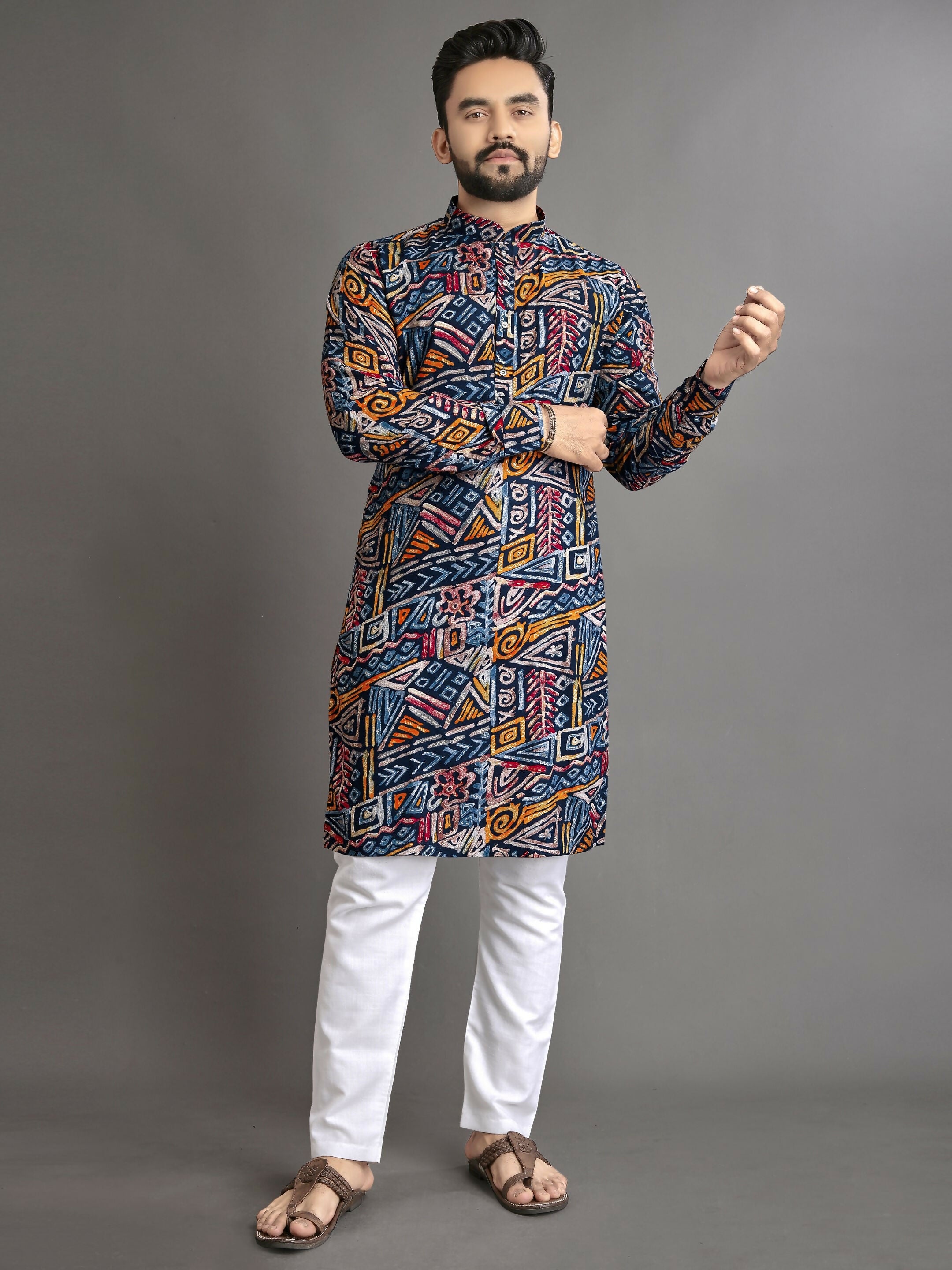 Anaita Multicolor Printed Cotton Straight Kurta - Distacart