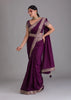 Teeya Creation Wine Color Chinon Silk Saree - Distacart