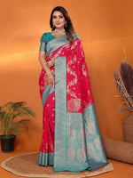 Thumbnail for Joban Fashion Banarasi Red Woven Soft Silk Saree