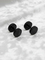 Thumbnail for NVR Men's Black Rhodium Plated Studs Earrings - Distacart