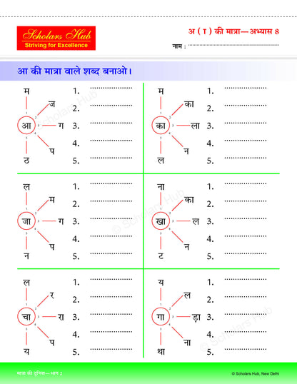 Step By Step Skills- Matra Ki Duniya Bhag-2 (Tearable Worksheets) - Dista