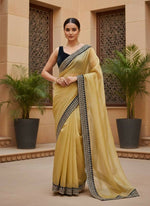 Thumbnail for Joban Fashion Yellow Soft twill Net Party Wear Sarees - Distacart