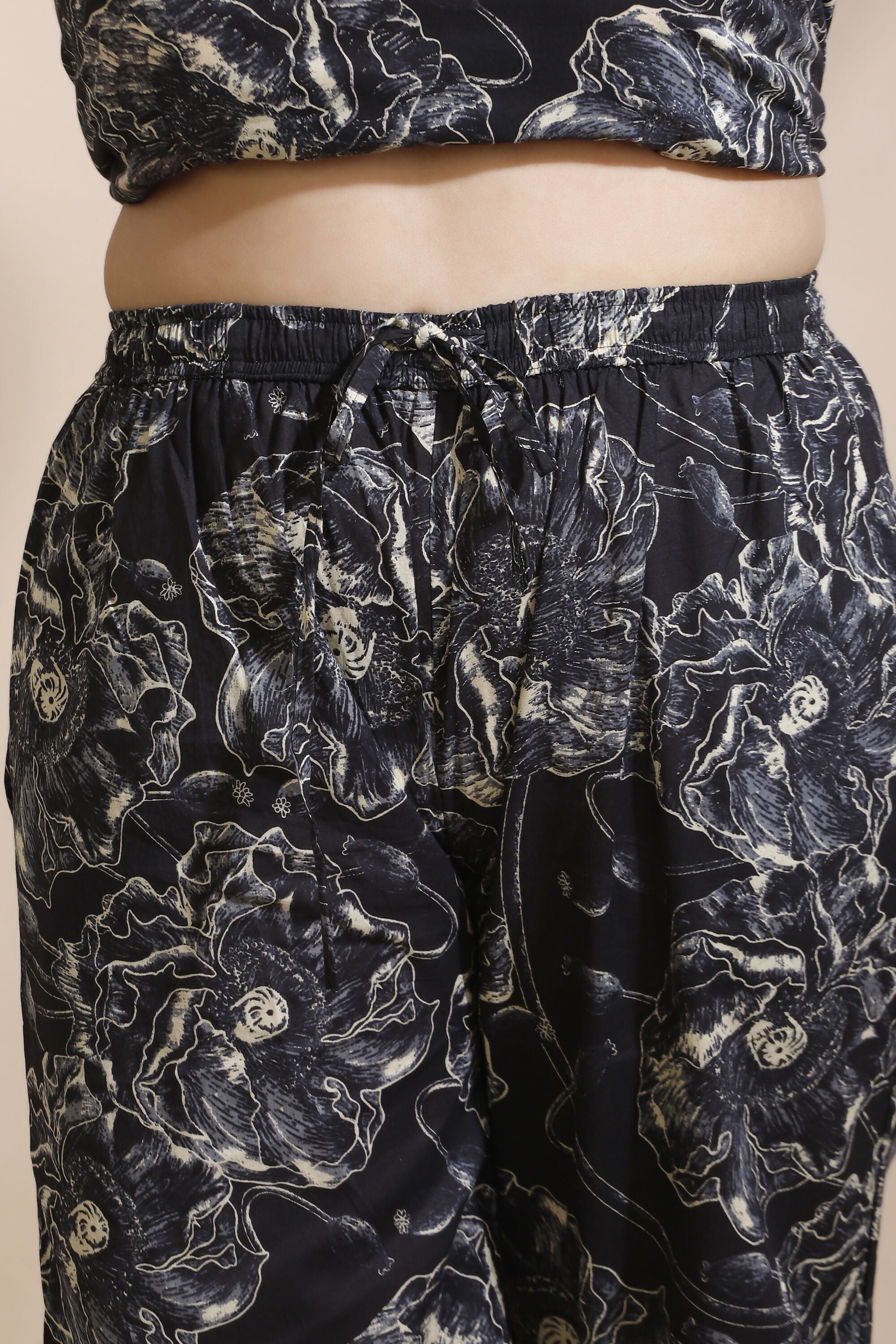 Breathables Floral Cotton Co-Ord Set – Black - Dista