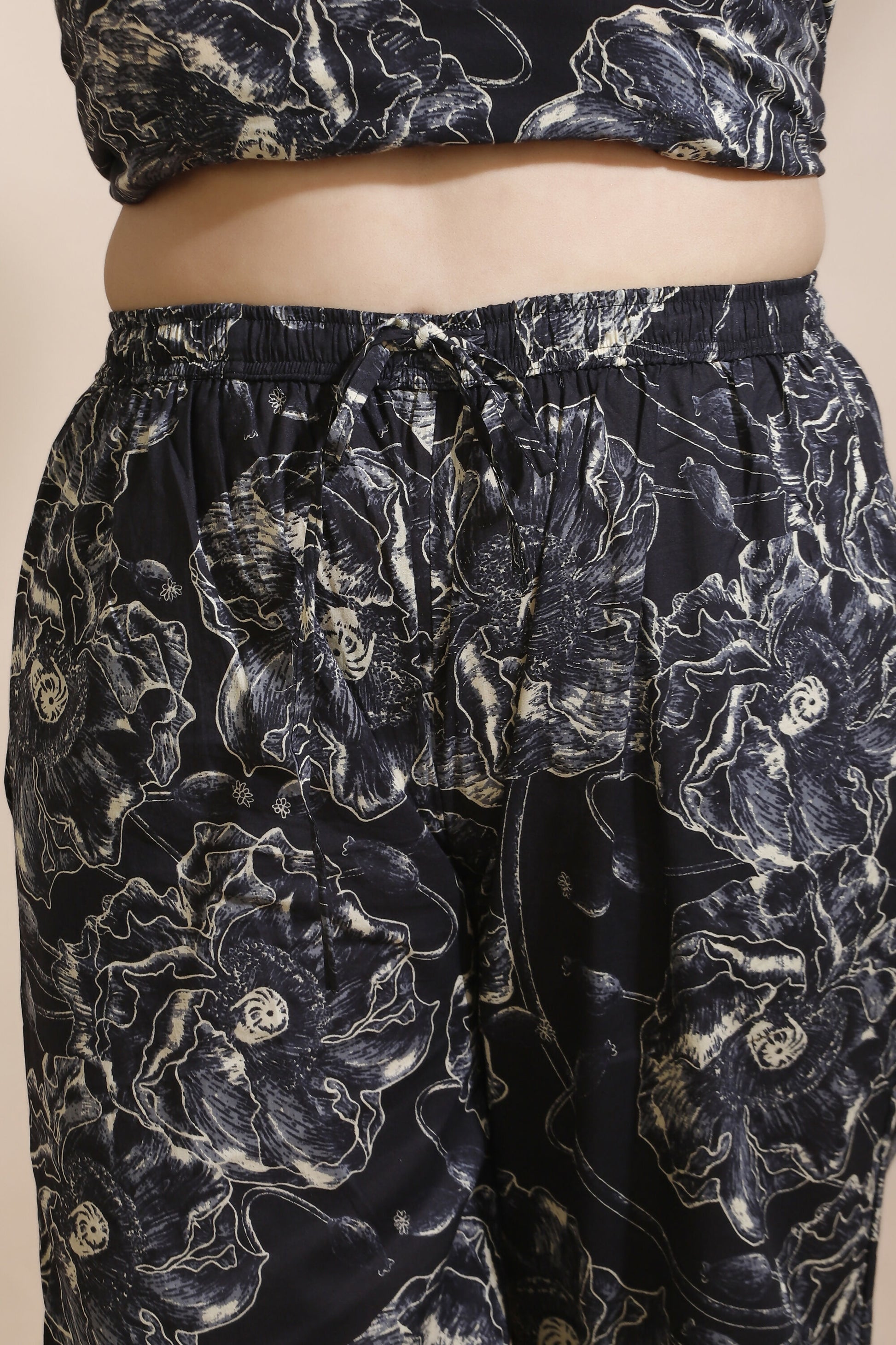 Breathables Floral Cotton Co-Ord Set – Black - Dista