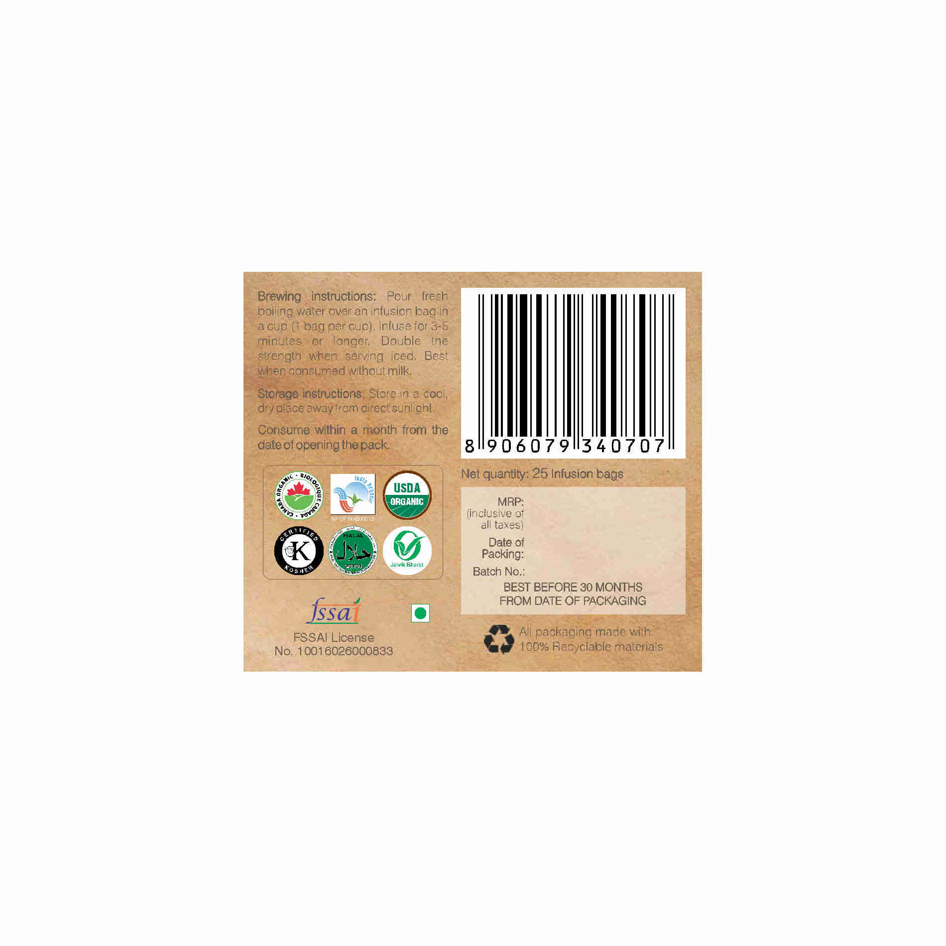 Organic Wellness Ow'real Tulsi Ginger Teabags - Distacart