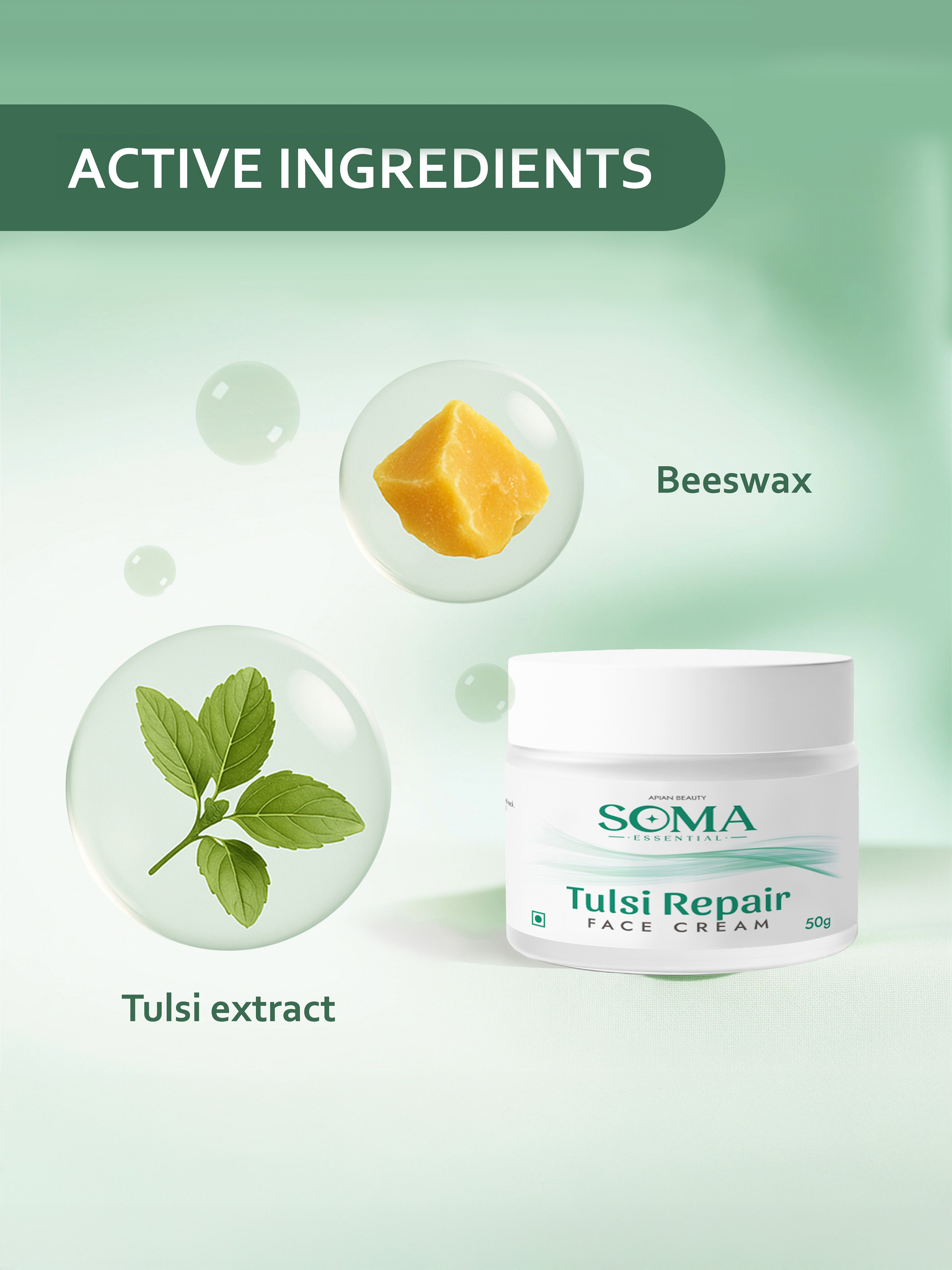 Soma Essential 5% Tulsi Repair Night Cream With Beeswax - Dista