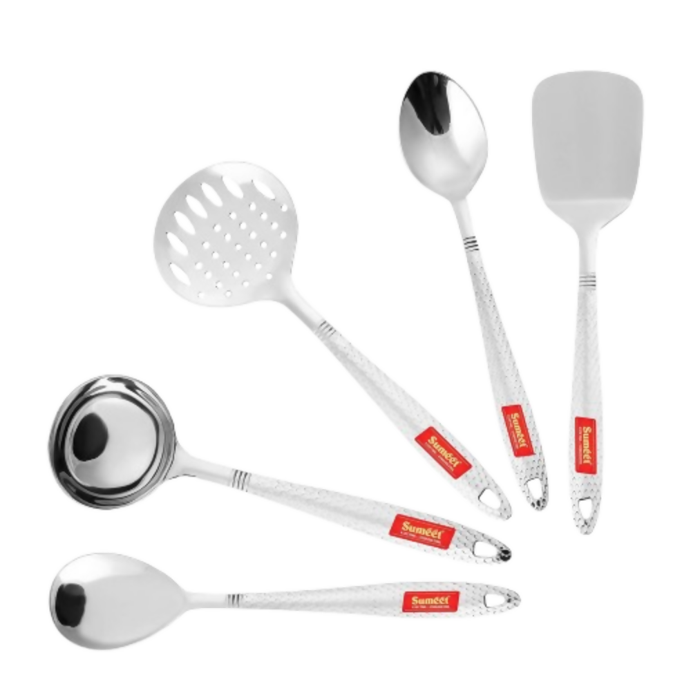 Sumeet Stainless Steel Big Serving and Cooking Spoon Set - Dista