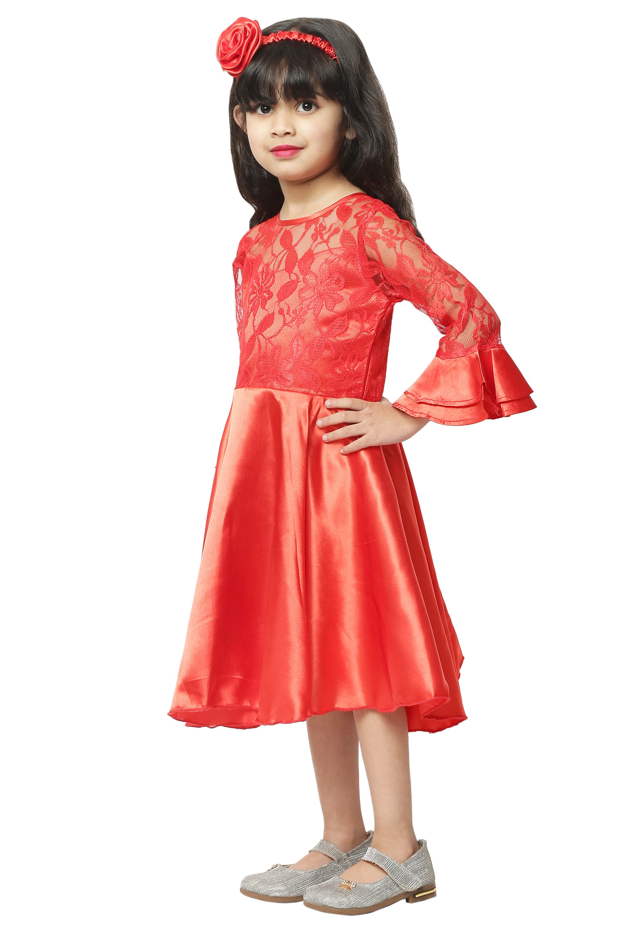 Asmaani Kids Party Wear Stylish Dresses, Perfect for Parties, Functions & Vacations - Red