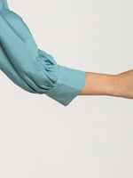 Thumbnail for Yufta Turquoise Blue Silk Blend Solid Co-Ord Set