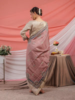 Thumbnail for Yufta Tussar Silk Beige Kurta Dupatta Set