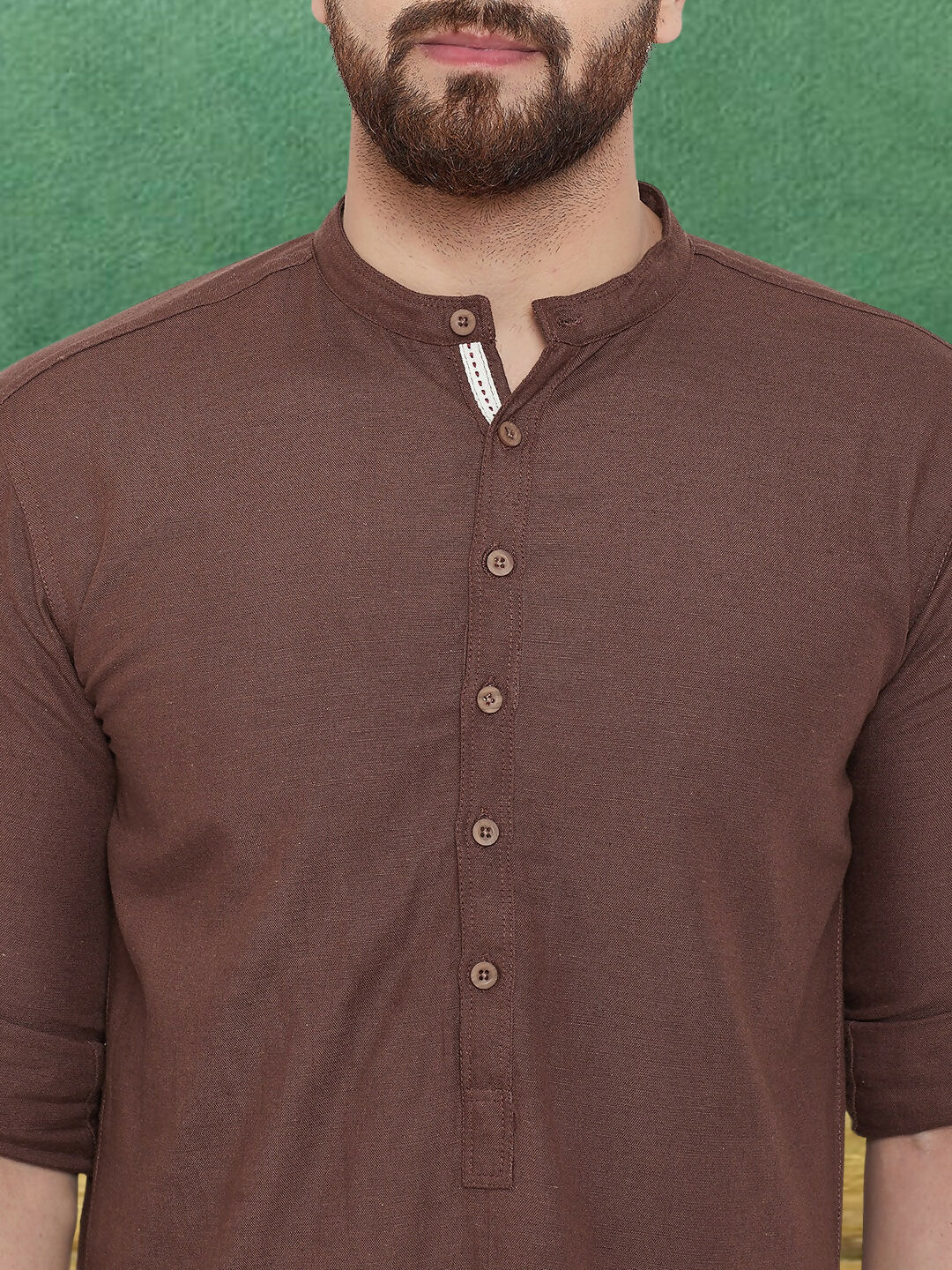 Even Apparels Men's Linen Brown Kurta - Distacart