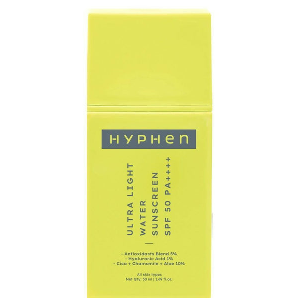 Hyphen By Kriti Sanon Ultra Light Water Sunscreen SPF 50 PA++++ UVA-UVB & Blue Light Protection, No White Cast, For Men & Women - Distacart