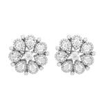 Thumbnail for Nuyug Rhodium-Plated Zircon Studded Floral Statement Stud Earrings