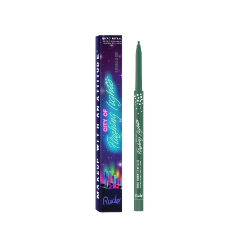 Rude Cosmetics City Of Flashing Lights Micro Retractable Liner - Emerald Out - Distacart