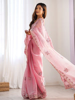 Thumbnail for Mitera Floral Sequinned Saree - Distacart