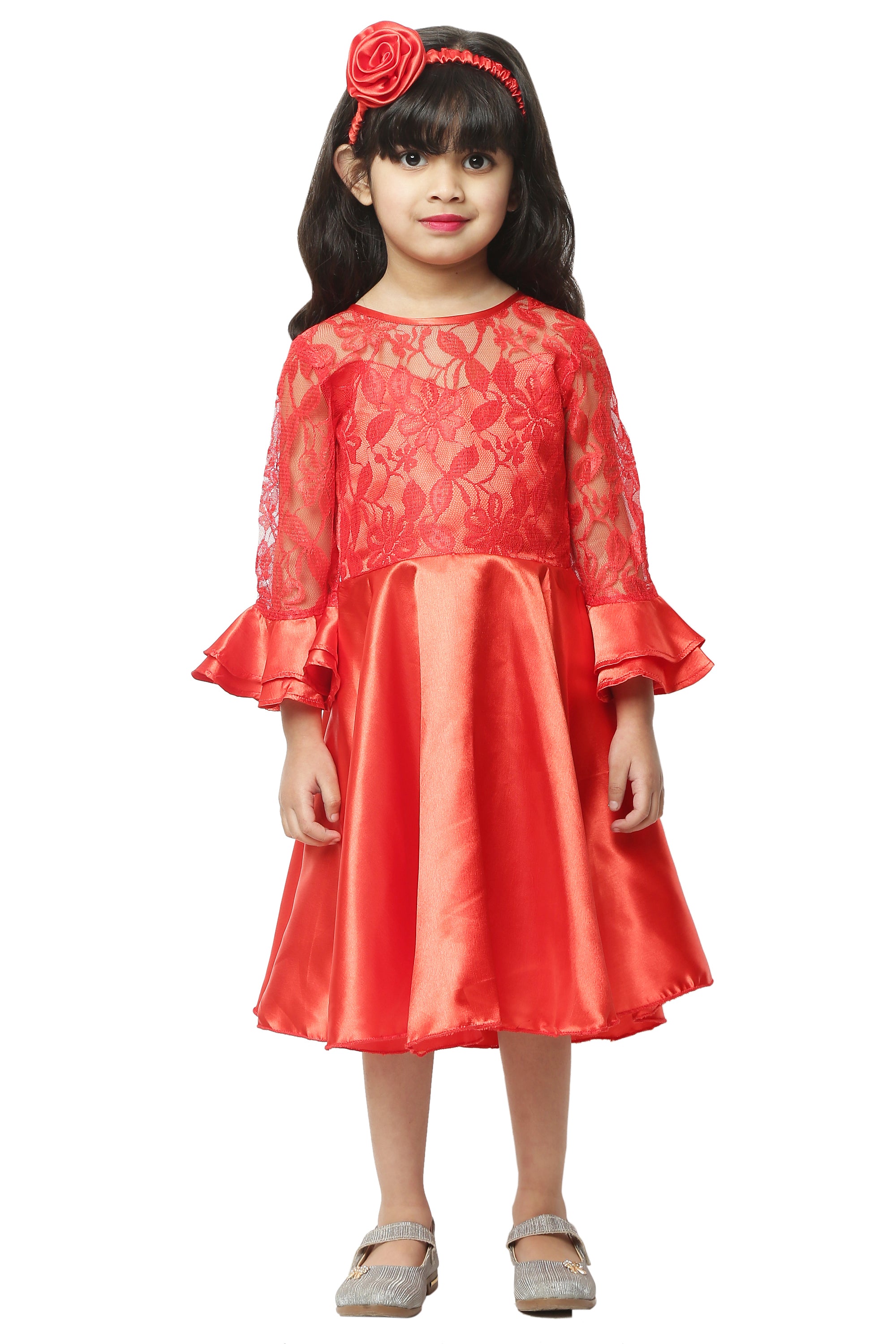 Asmaani Kids Party Wear Stylish Dresses, Perfect for Parties, Functions & Vacations - Red
