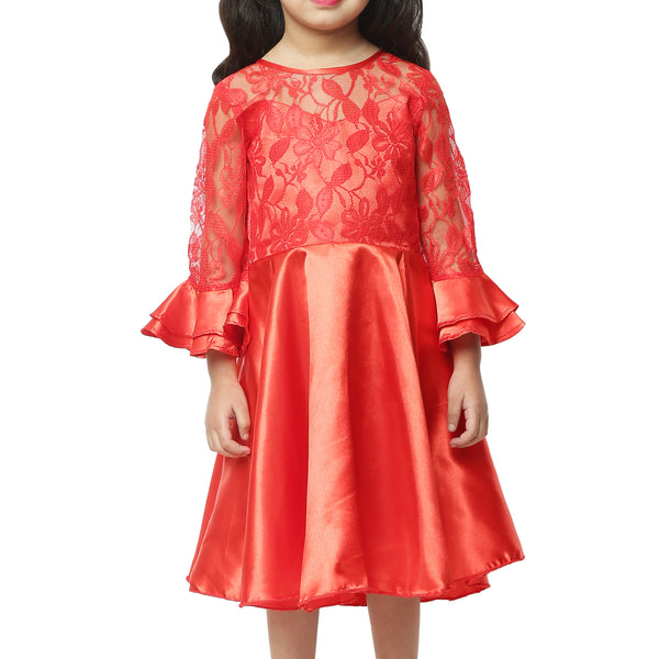 Asmaani Kids Party Wear Stylish Dresses, Perfect for Parties, Functions & Vacations - Red