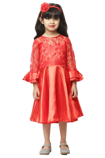 Asmaani Kids Party Wear Stylish Dresses, Perfect for Parties, Functions & Vacations - Red - Distacart
